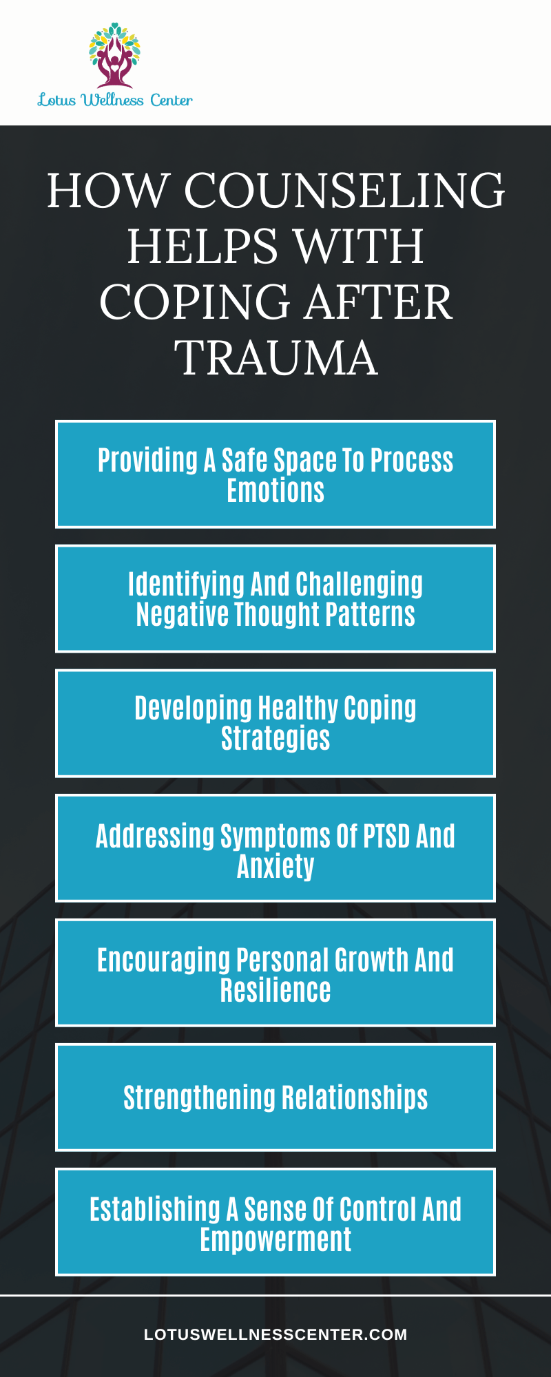 How Counseling Helps With Coping After Trauma Infographic