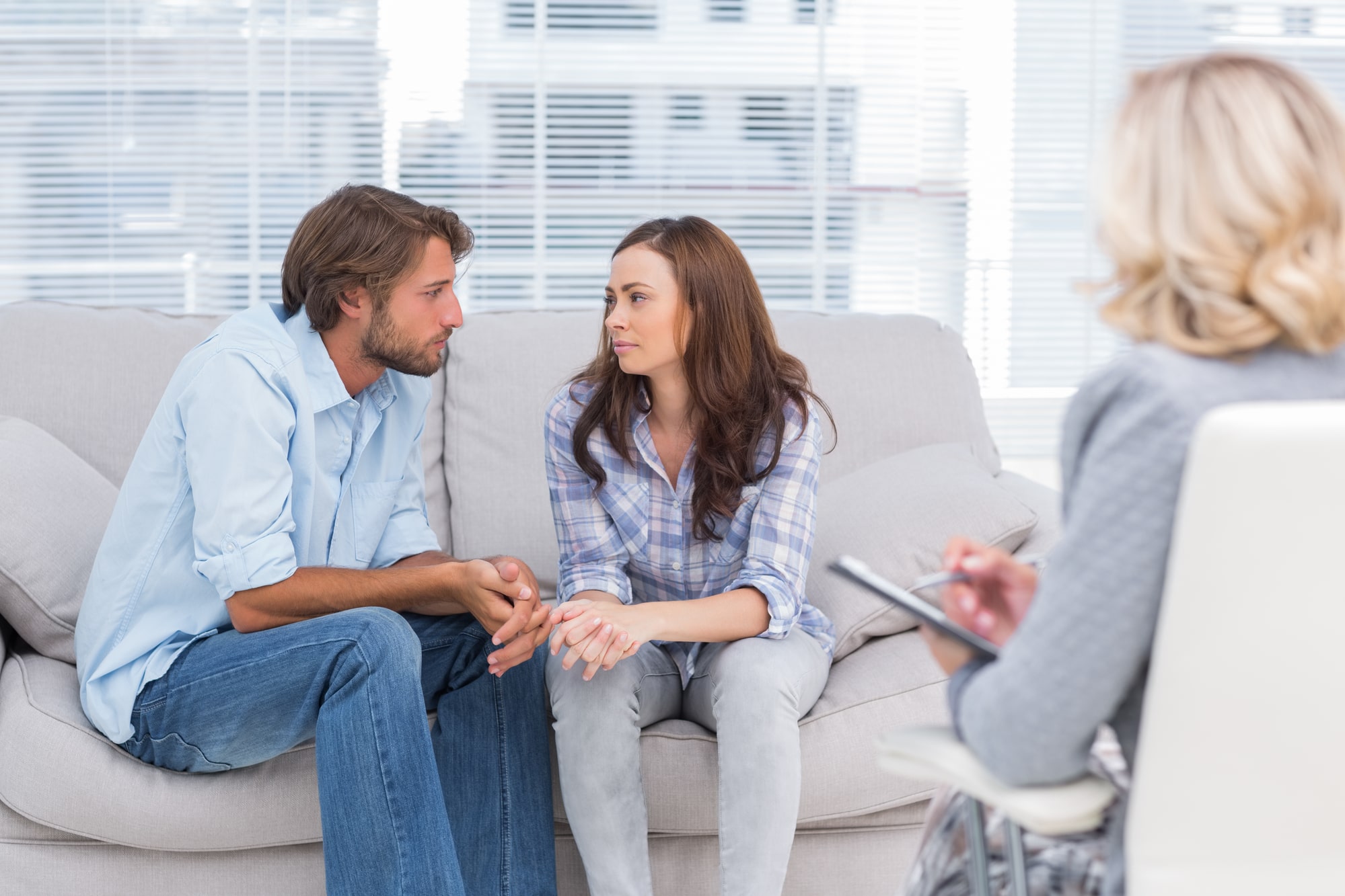 Support group meeting in counseling office